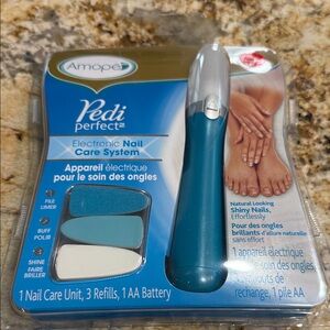 AMO Electronic Nail Care System - Teal and Silver